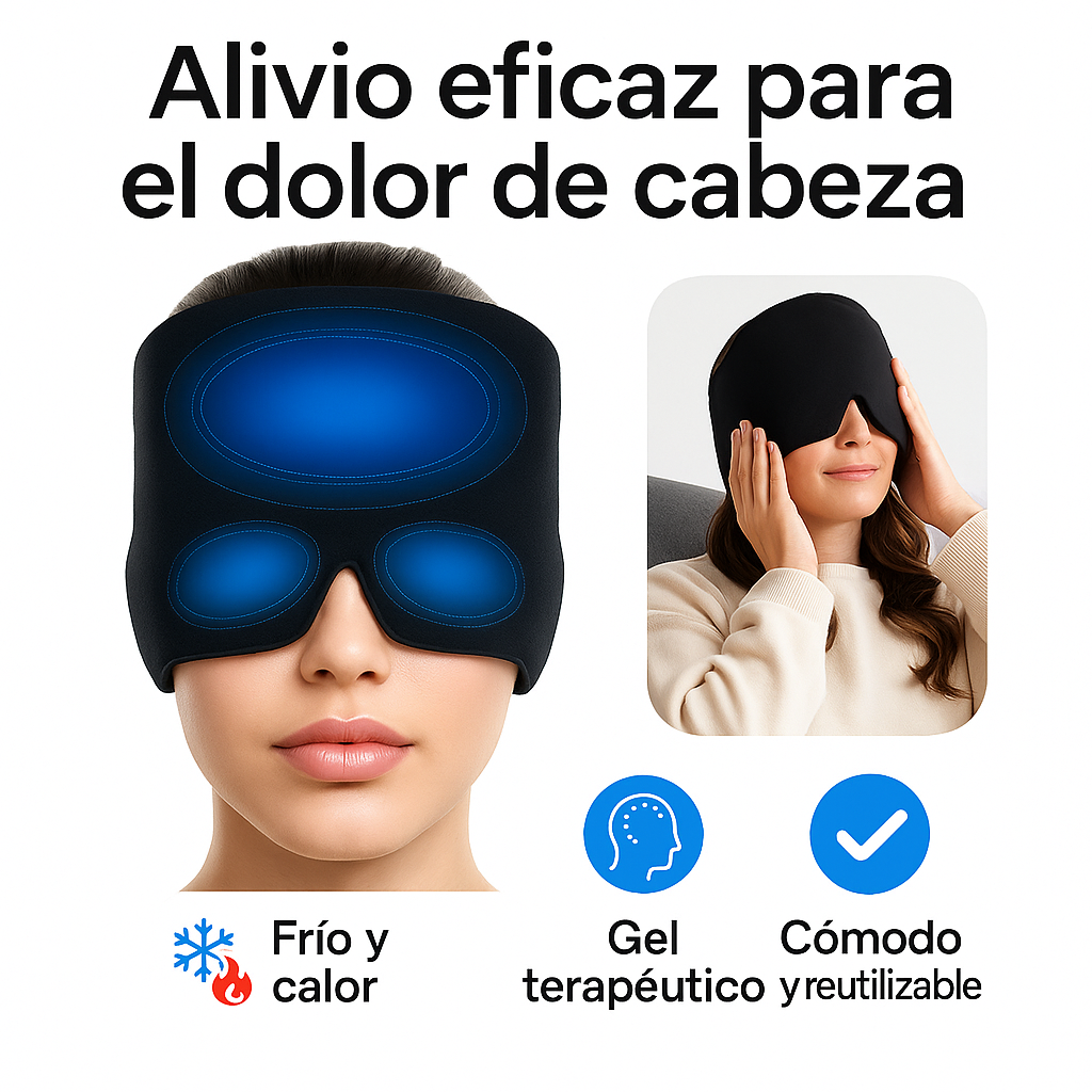 GORRO  DE GEL FRIA PARA DOLOR  DE CABEZ